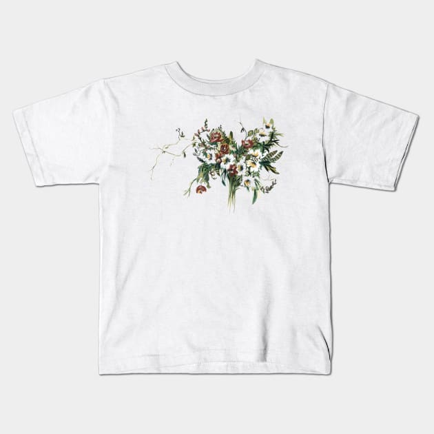 Bouquet - Wildflower Ava Kids T-Shirt by themintgardener